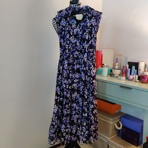 Kate Spade purple black hydrangea patio dress